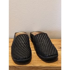 Italian Sesto Meucci Black Woven Mule Women's Sz 8.5M
